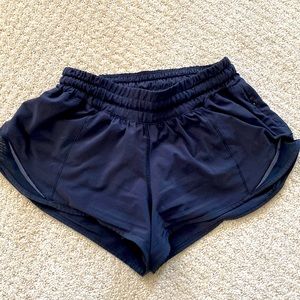 Black Lululemon run swiftly hottie shorts